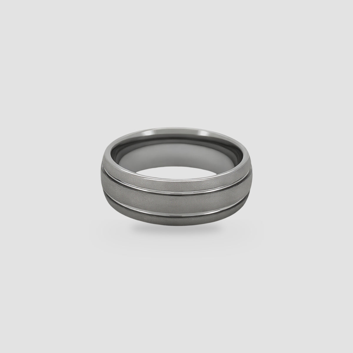 The Argent Monolith | Sandblasted Silver Tone Tungsten Band