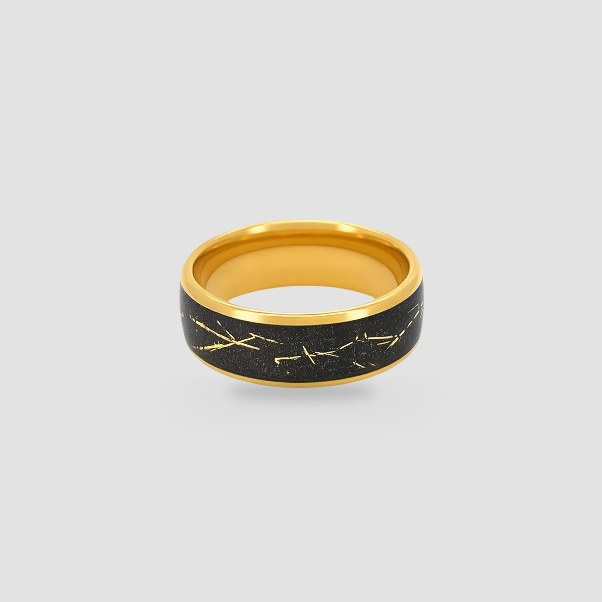 The Aureate Thread | 18K Polished Gold PVD & Wire Inlay Structural Band
