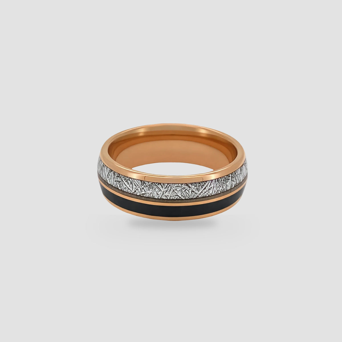 The Stellar Path | 18K Rose Gold PVD & Meteorite Inlay Band