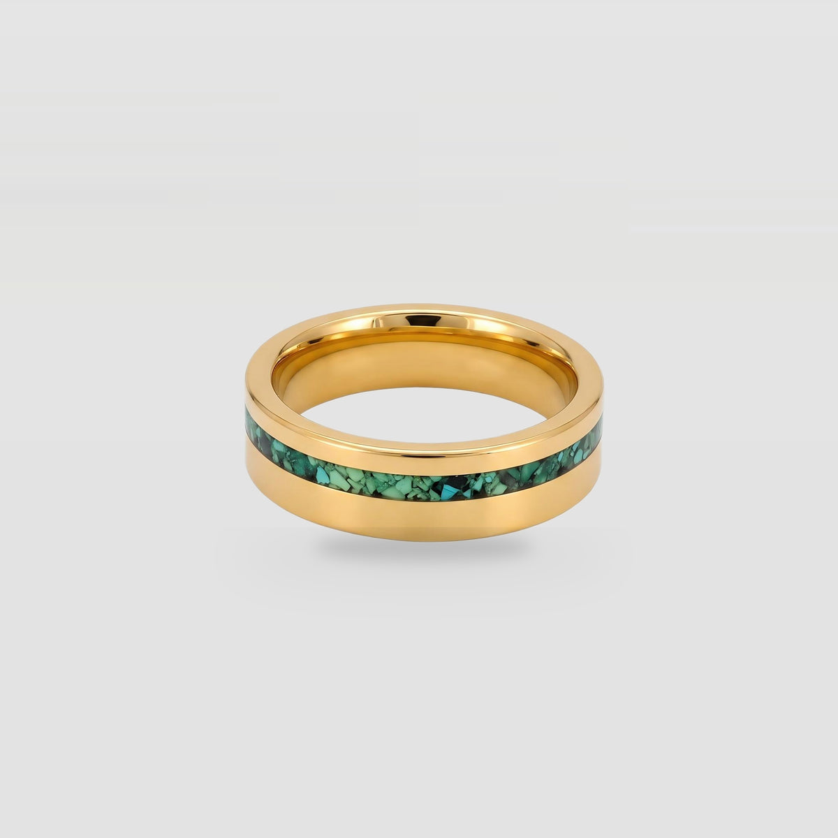 The Verdant Monolith | Malachite 18K Gold PVD Band
