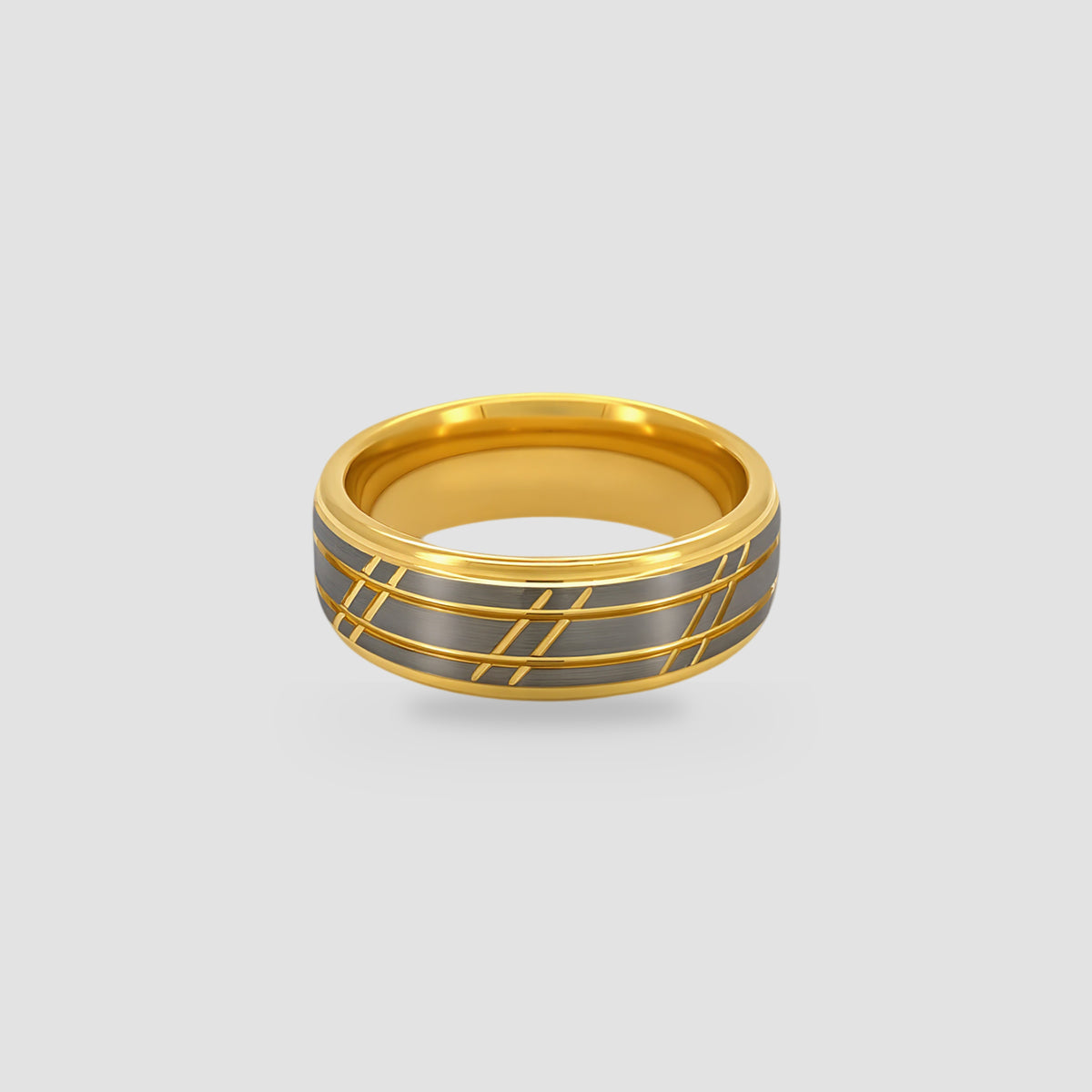 The Zenith | Faceted 18K Gold PVD Tungsten Band