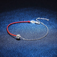 925 Sterling Silver Plated Platinum Moissanite Bracelet 0.30CT Single Diamond Lucky Chain Dainty Jewelry for Women