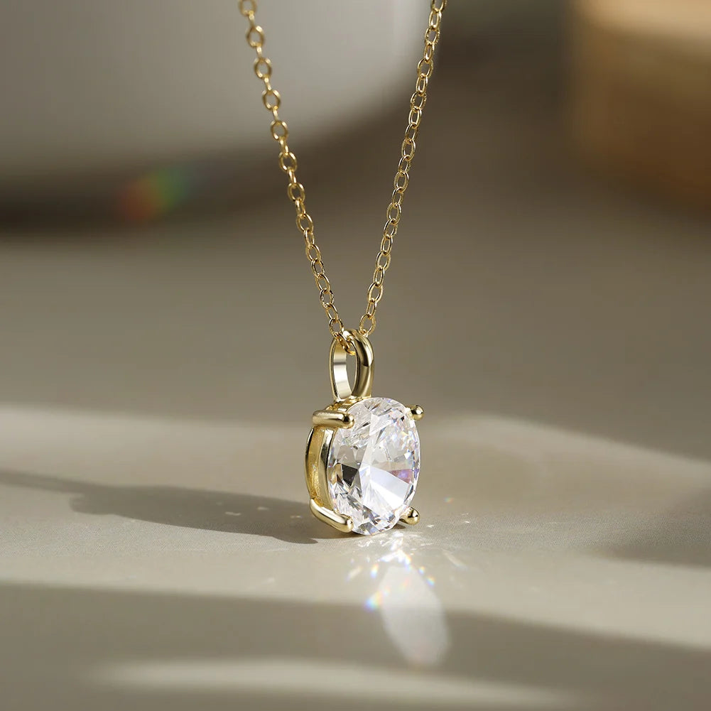 Wedding Necklace for Women 1-3ct Oval Moissanite with Certificate 100% Passed Diamond Test S925 Silk Jewelry Gift