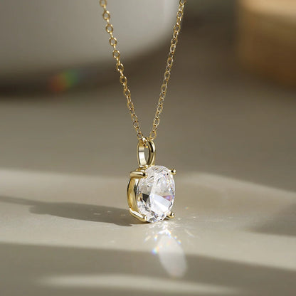 Wedding Necklace for Women 1-3ct Oval Moissanite with Certificate 100% Passed Diamond Test S925 Silk Jewelry Gift