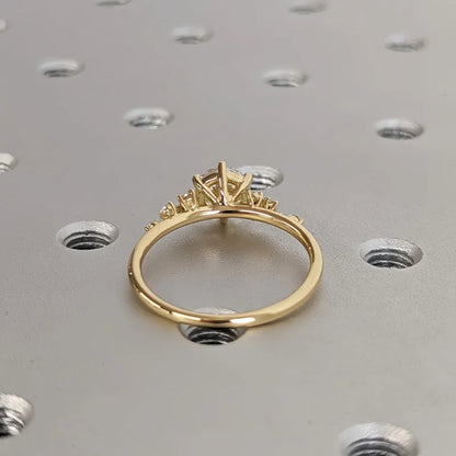 S925 sterling silver moissanite engagement ring, inlaid with 1 carat round moissanite, jewelry gift for women, GIA packaging