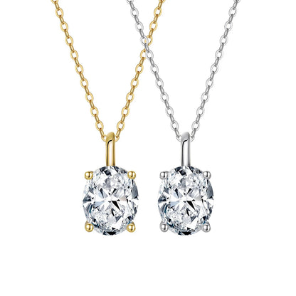 Wedding Necklace for Women 1-3ct Oval Moissanite with Certificate 100% Passed Diamond Test S925 Silk Jewelry Gift