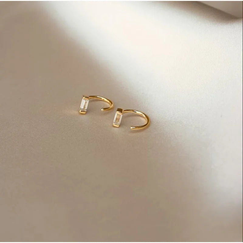 925 silver simple design earrings exquisite and elegant women's high-quality earrings