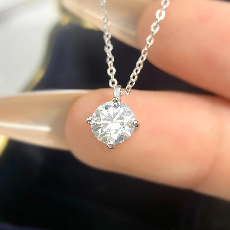 1-3ct Real Moissanite Diamond Necklace for Woman Wedding Daily Wear Party Original 925 Sterling Silver Luxury Fine Jewelry