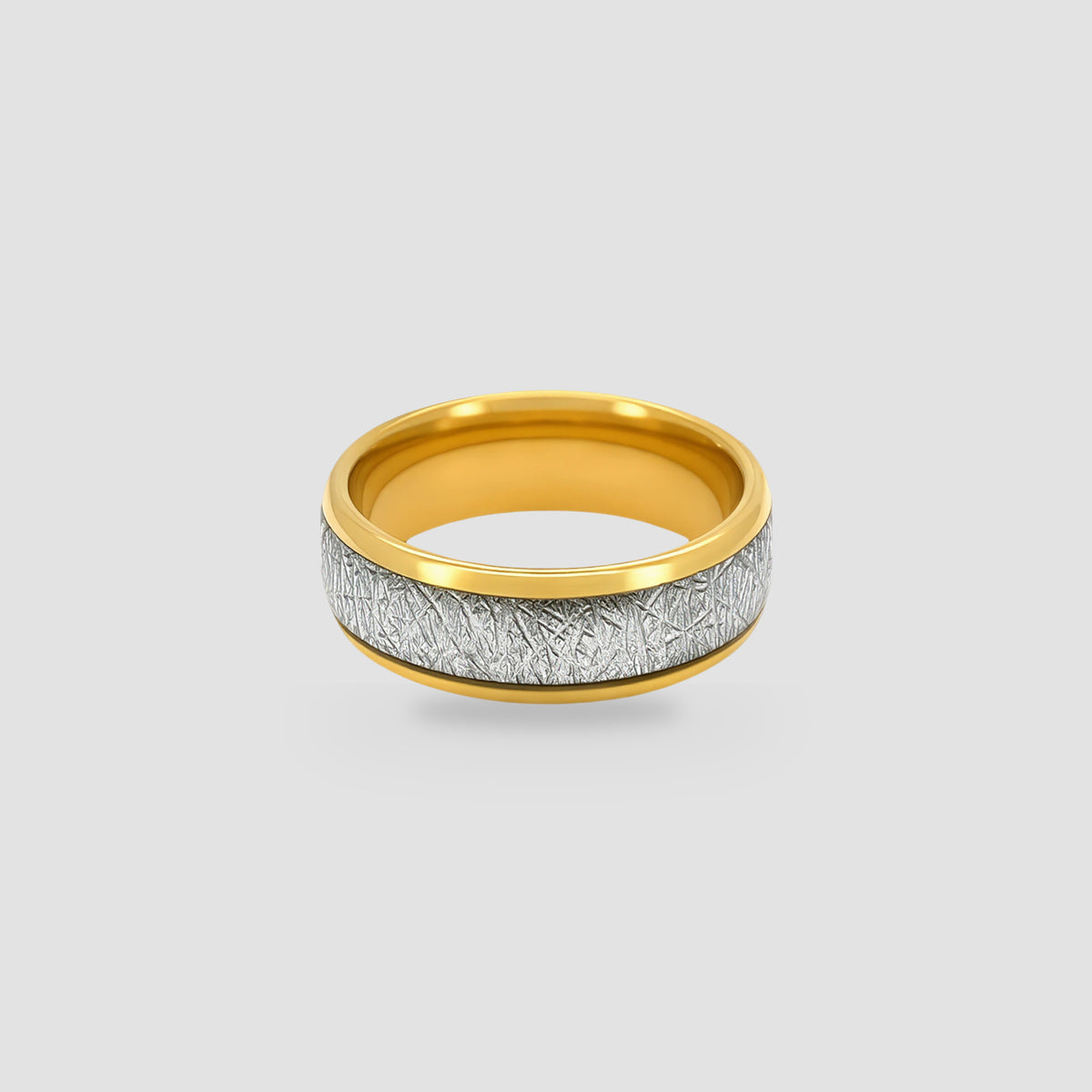 The Astral Pathway | 18K Gold PVD & Etched Meteorite Tungsten Band