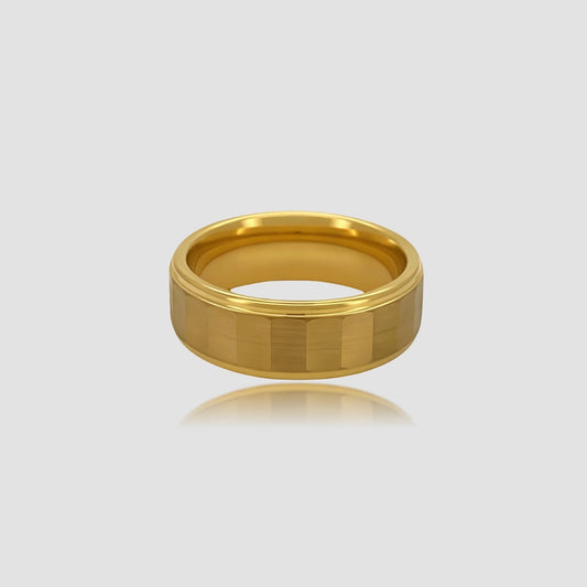 The Titan | Multi-faceted Gold Tungsten Band