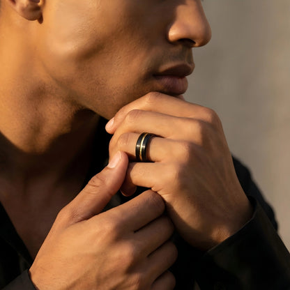 The Aurelius Spark | Gold Foil Inlay Black Band