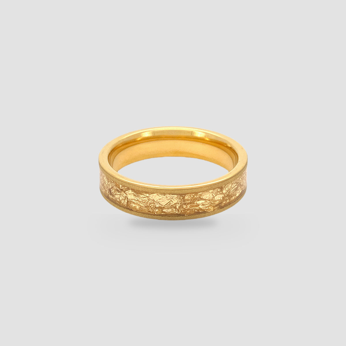The Gilded Grain | Sandblasted Gold Foil Inlay Band