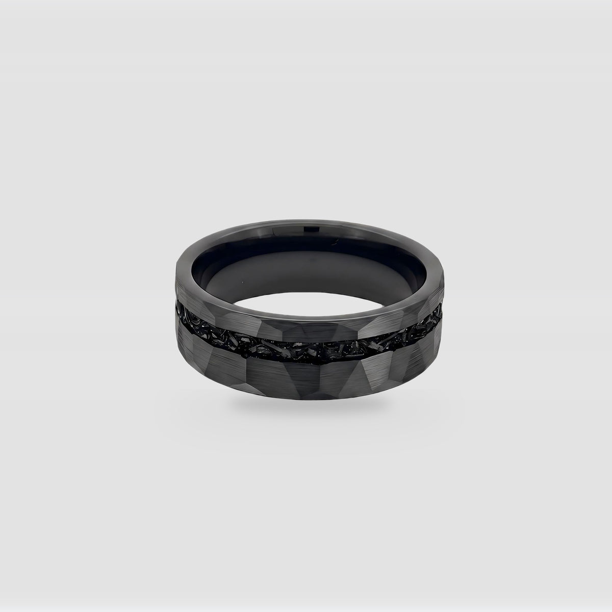The Midnight Rift | Hammered Black Meteorite Band