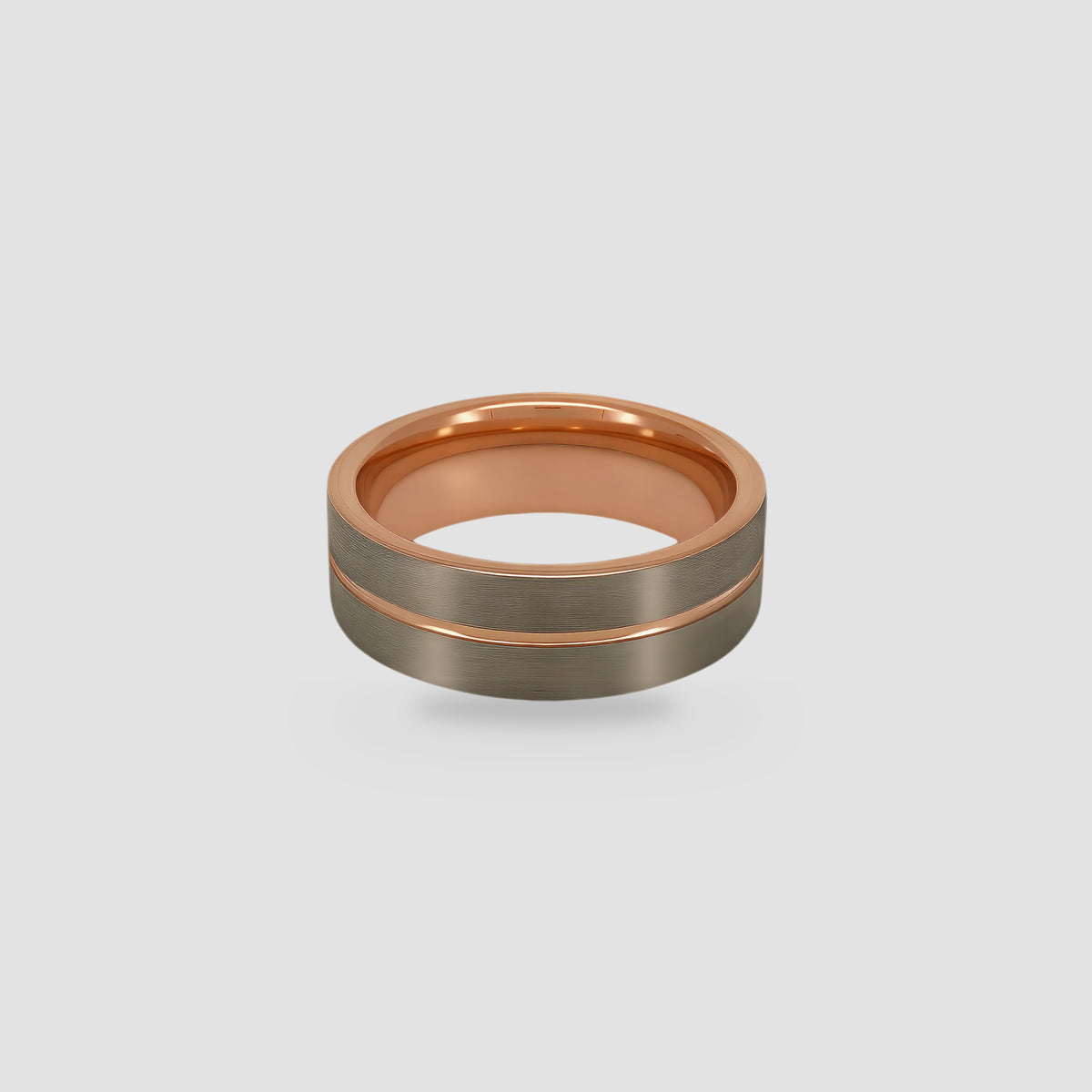 The Rose Meridian | Brushed Tungsten & 18K Rose Gold PVD Structural Band