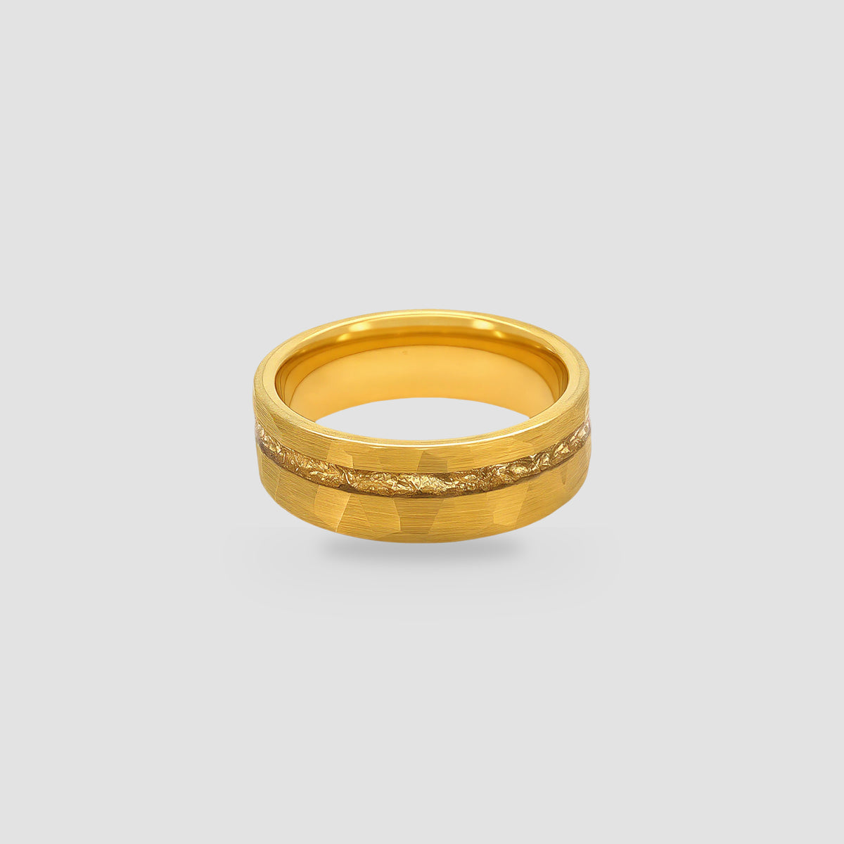 The Solar Fracture | 18K Gold PVD Foil Inlay Tungsten Band